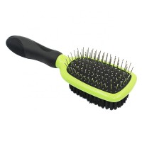 Wholesale double side bristle and pin dog pet massage hair cleaning grooming brush